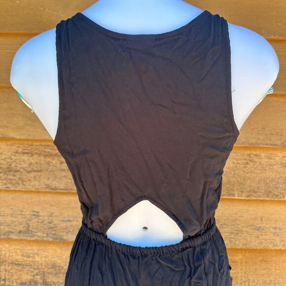 Mossimo Little Black Dress Cutout Back Pockets Light weight Mini Tank Dress Size - Picture 9 of 10